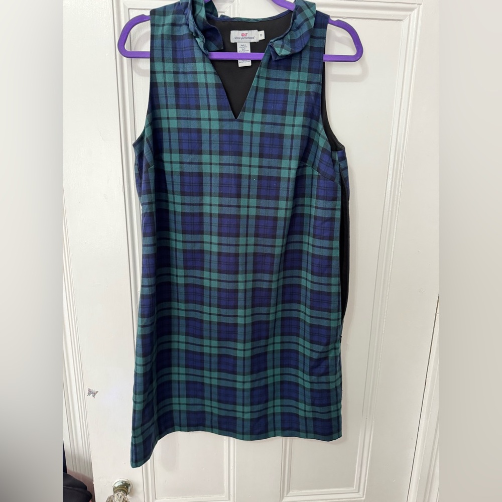 Vineyard vines Blackwatch plaid shirt dress size 10